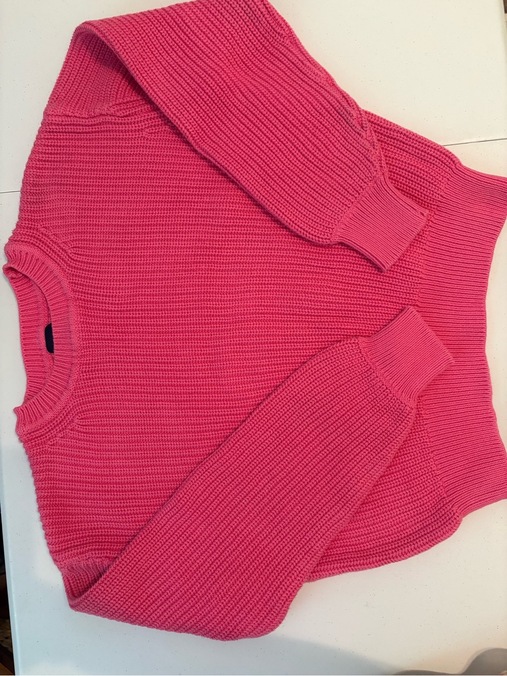 GAP Hot Pink Ribbed Crewneck Sweater